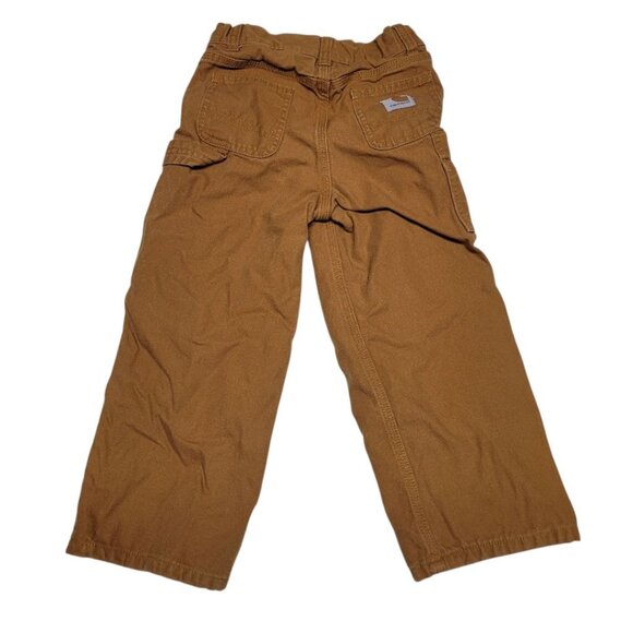 Carhartt Fleece Lined Pants Boys 4 Cotton Adjustable Waist Snap Winter Warm - Picture 2 of 6